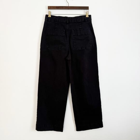 EVERLANE The Organic Cotton Wide Leg Pants Black 12 - Picture 8 of 13